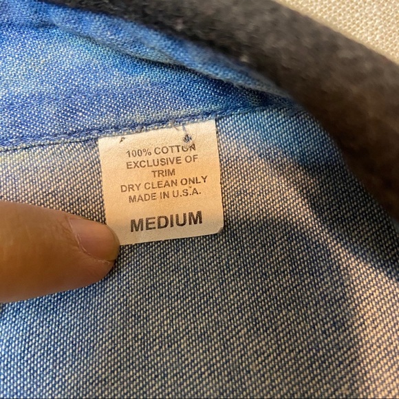 Vintage Denim Top with lace and fringe - Picture 6 of 8